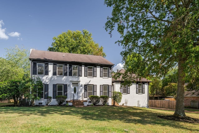 colonial house with a front lawn