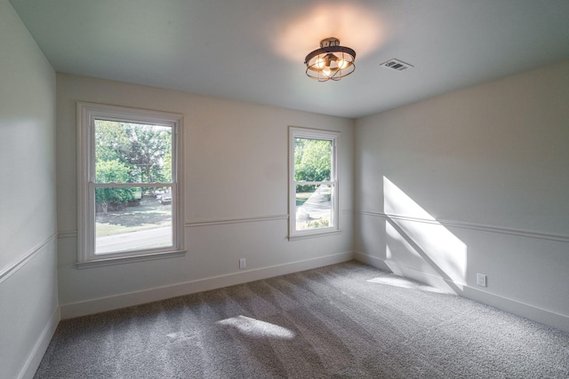 unfurnished room with carpet and plenty of natural light