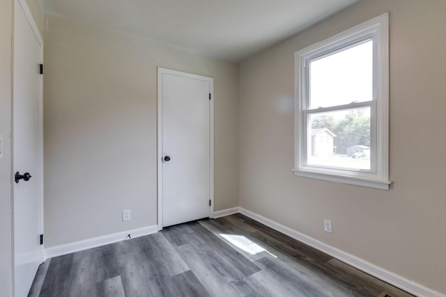 interior space with hardwood / wood-style floors