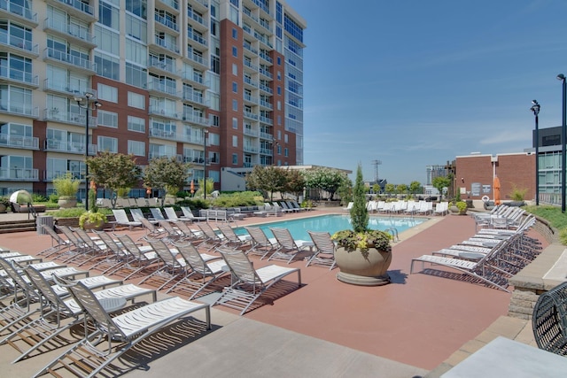 view of pool with a patio