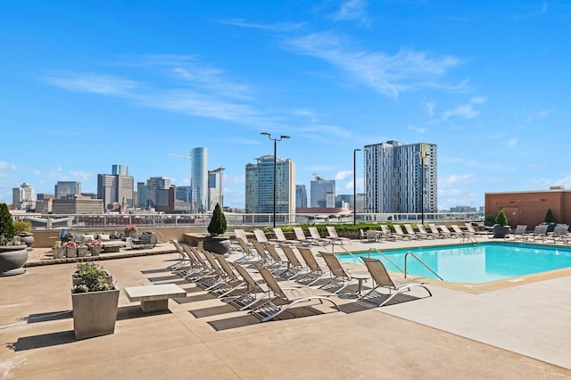 view of pool with a patio area