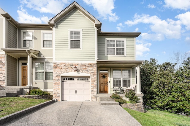 view of front of home with a garage