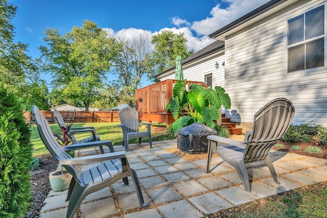 view of patio / terrace featuring a wooden deck