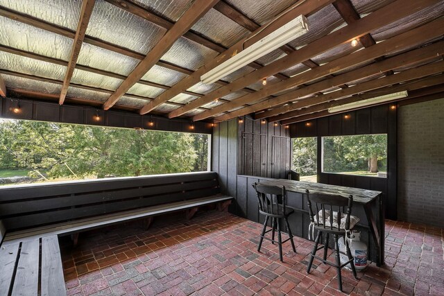 view of patio / terrace with a bar