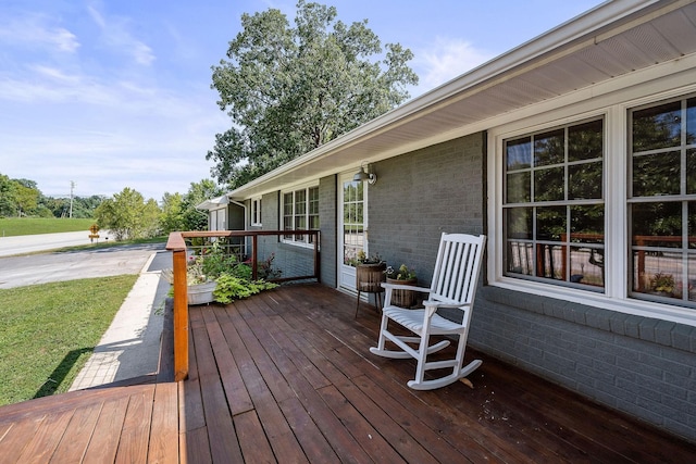 wooden deck with a porch