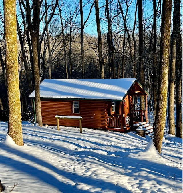 view of log-style house