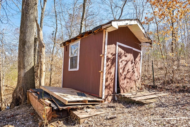 view of shed