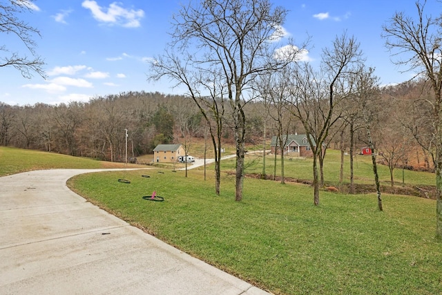 view of home's community with a yard