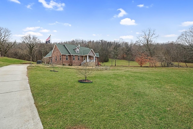 view of front of house with a front yard