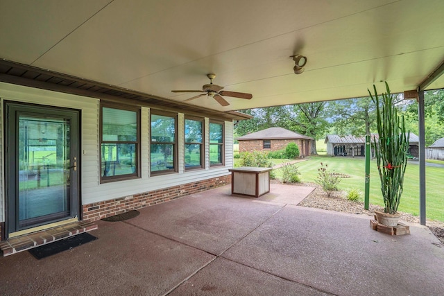 view of patio / terrace with ceiling fan