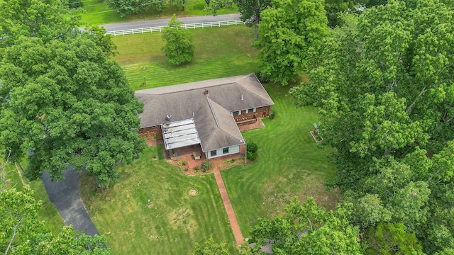 bird's eye view with a rural view