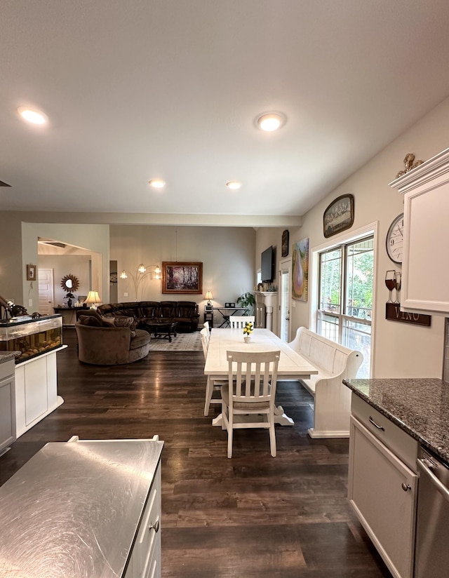 dining room featuring dark hardwood / wood-style flooring