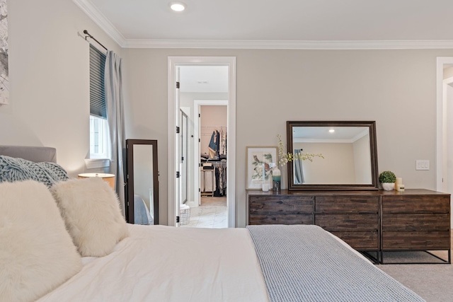 bedroom featuring ornamental molding