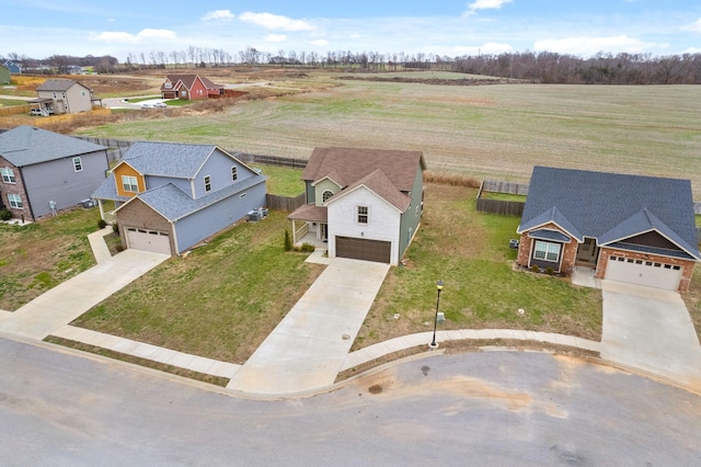 bird's eye view with a rural view