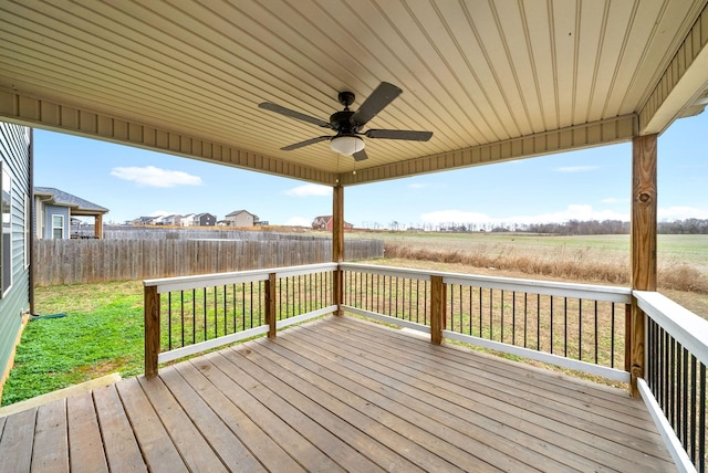 deck with ceiling fan