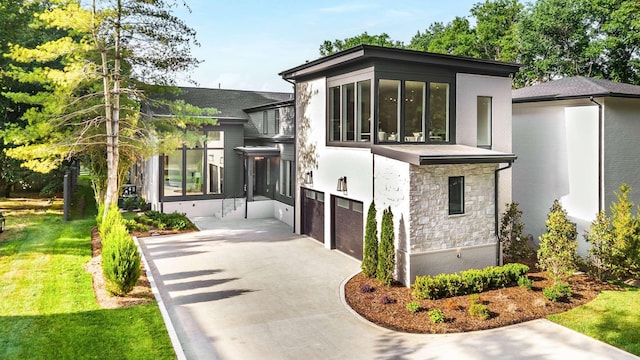 modern home with a garage