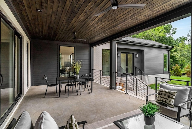 view of patio / terrace with ceiling fan