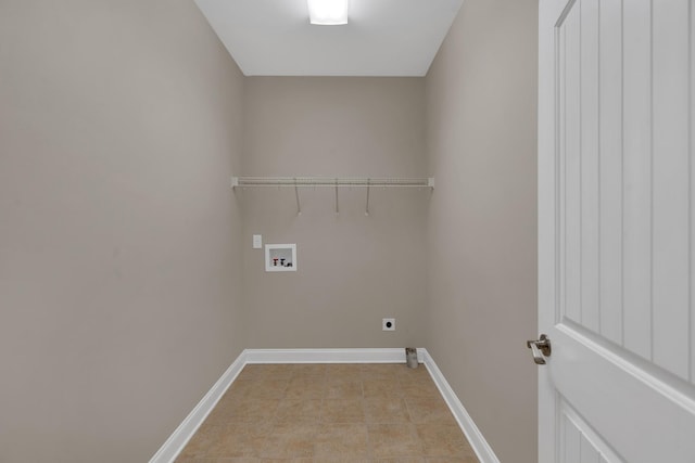 laundry room with electric dryer hookup and hookup for a washing machine