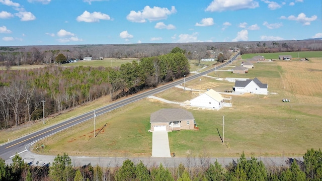 drone / aerial view featuring a rural view