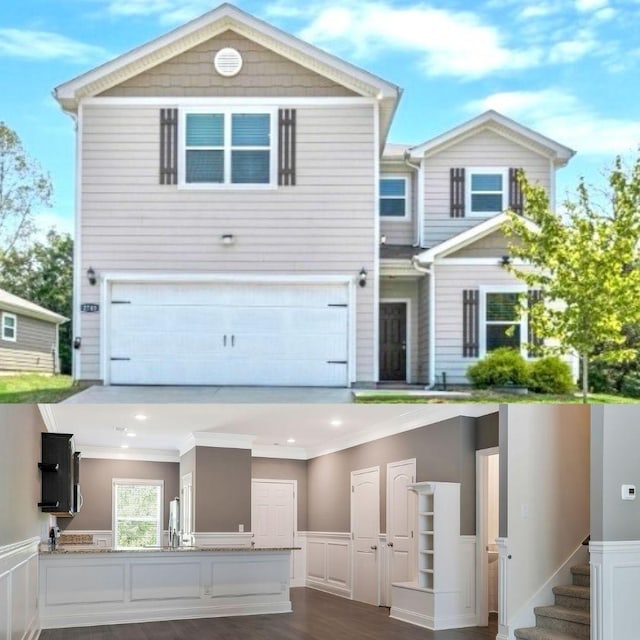 view of front of house featuring a garage