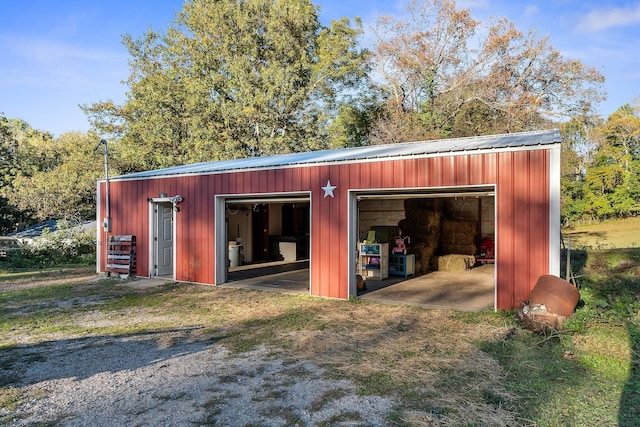 view of outbuilding with a garage