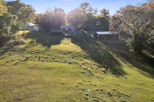 view of yard featuring an outdoor structure