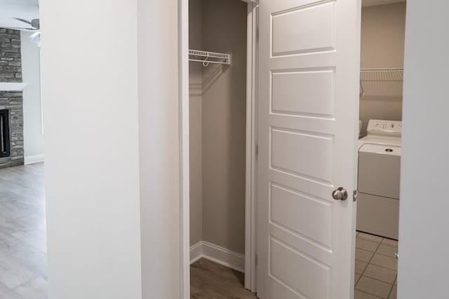 closet featuring washer / dryer