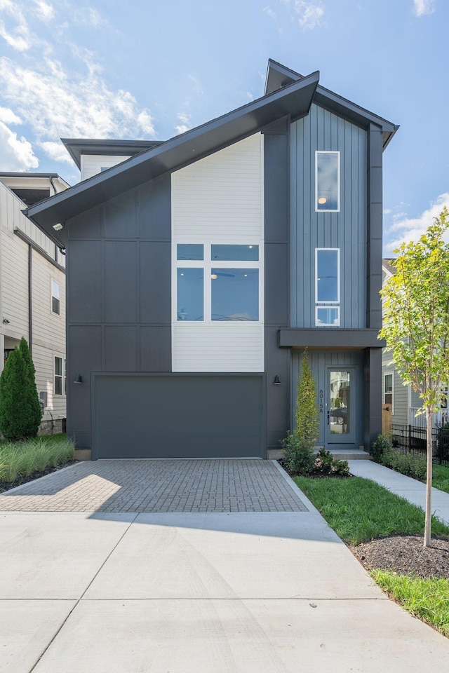 modern home with a garage