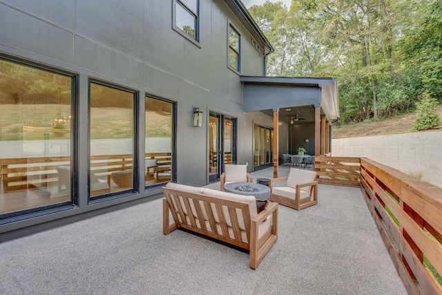 view of patio featuring an outdoor living space