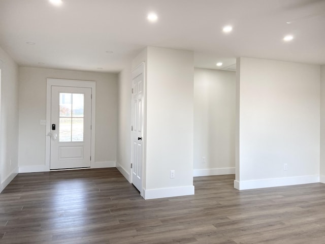 entrance foyer with dark wood-type flooring