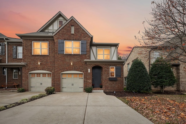 view of front of home with a garage