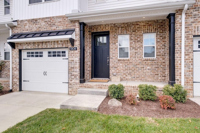 entrance to property with a garage