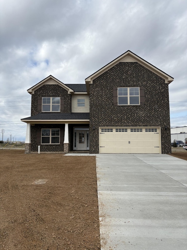 view of front of house featuring a garage