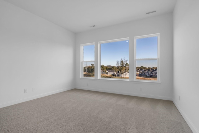 spare room with light colored carpet