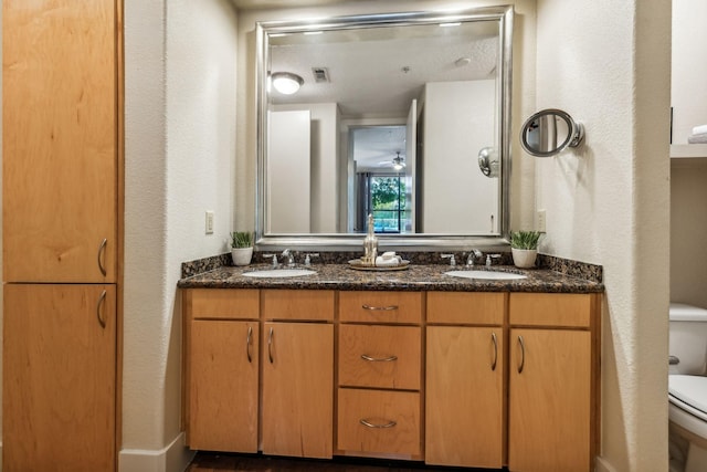 bathroom with vanity and toilet