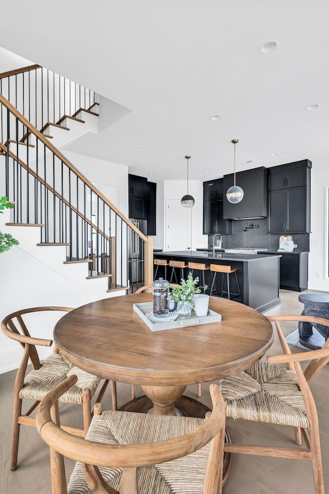 dining area with sink