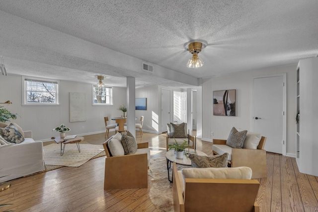 living room with hardwood / wood-style floors