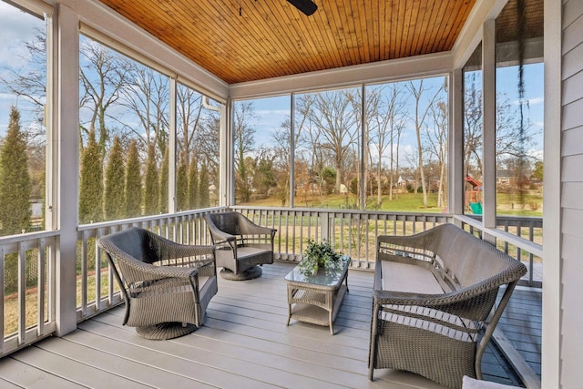 sunroom featuring a wealth of natural light