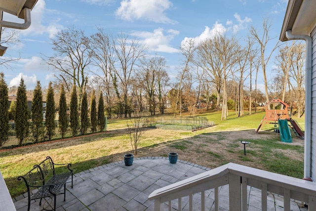 view of patio / terrace with a playground