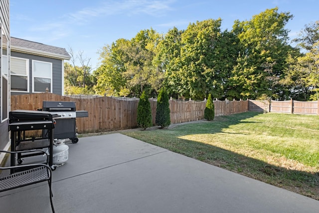 view of patio with area for grilling