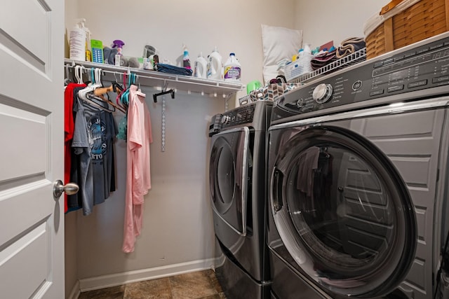 laundry room featuring washer and dryer