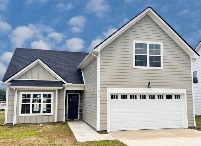 view of front of home with a garage