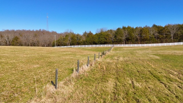 view of yard with a rural view