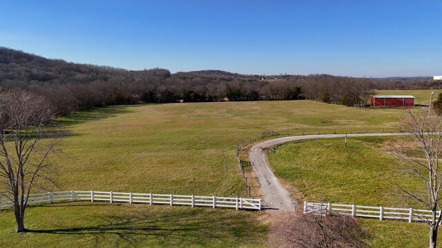 aerial view with a rural view