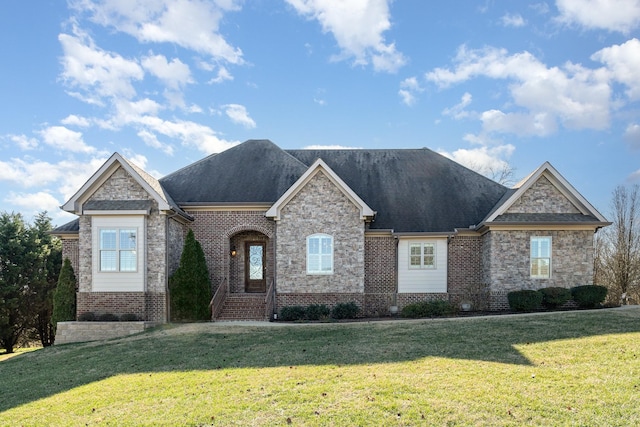 view of front facade with a front lawn