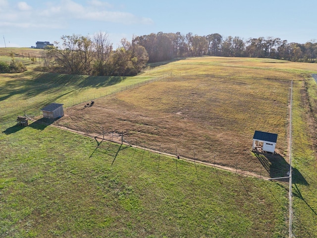 aerial view with a rural view