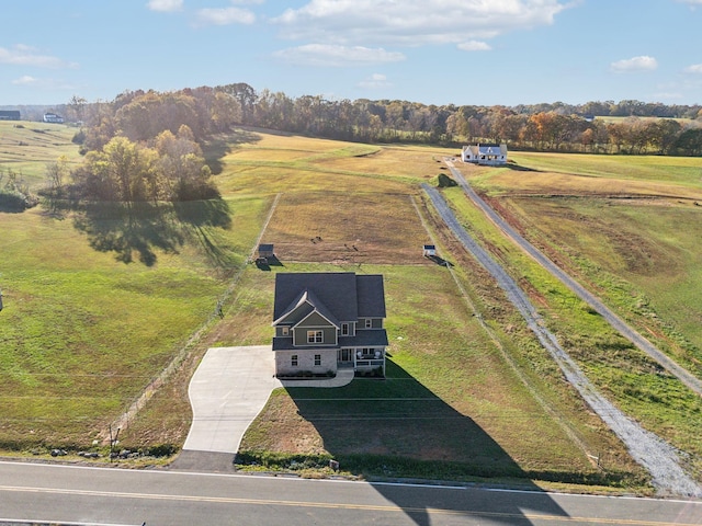 aerial view featuring a rural view