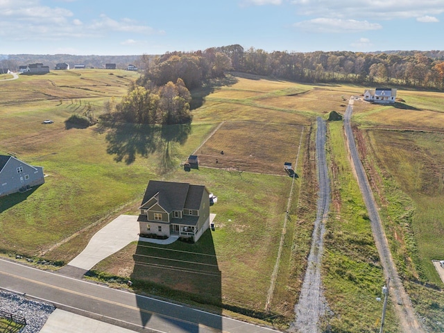 bird's eye view with a rural view