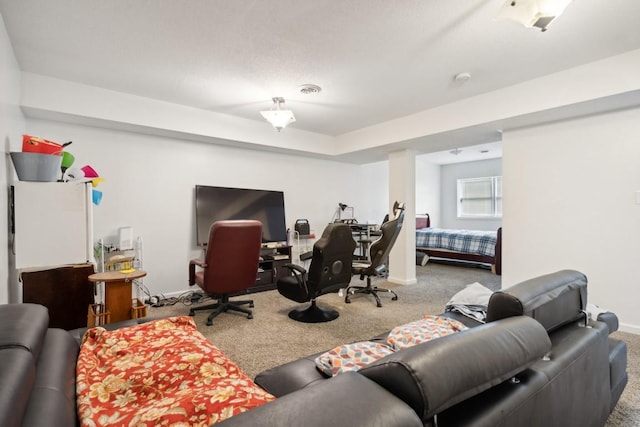 living room with carpet