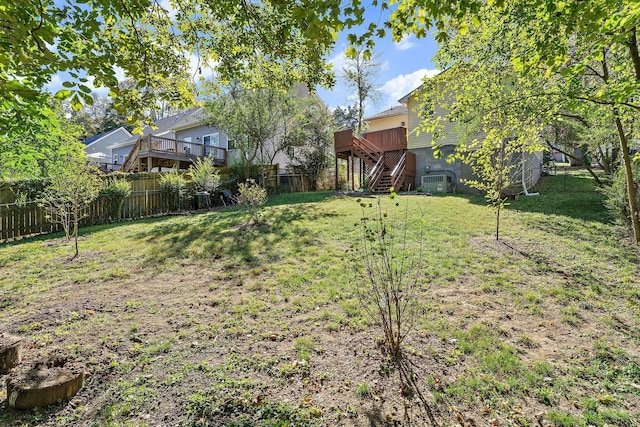 view of yard featuring a deck